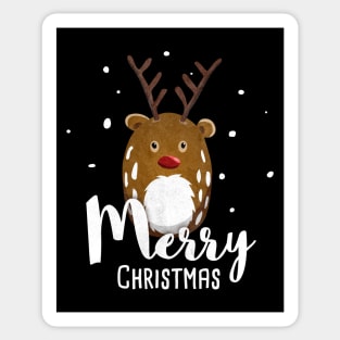 Merry Christmas Yuletide With Reindeer Rudolph Sticker